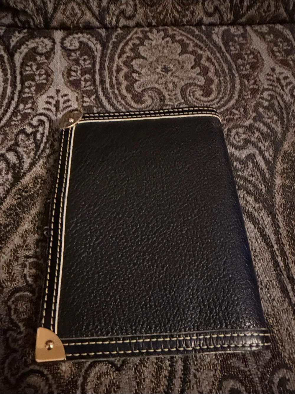 Louis Vuitton Black agenda  with Gold Accents